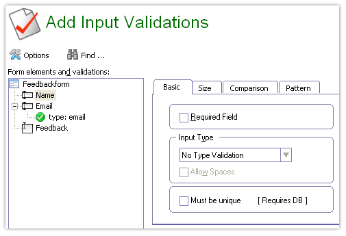 Input validations