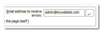 email address to receive errors