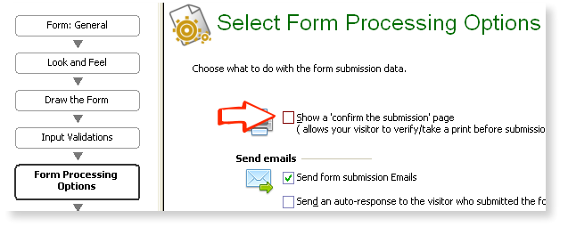 uncheck the confirm submission option